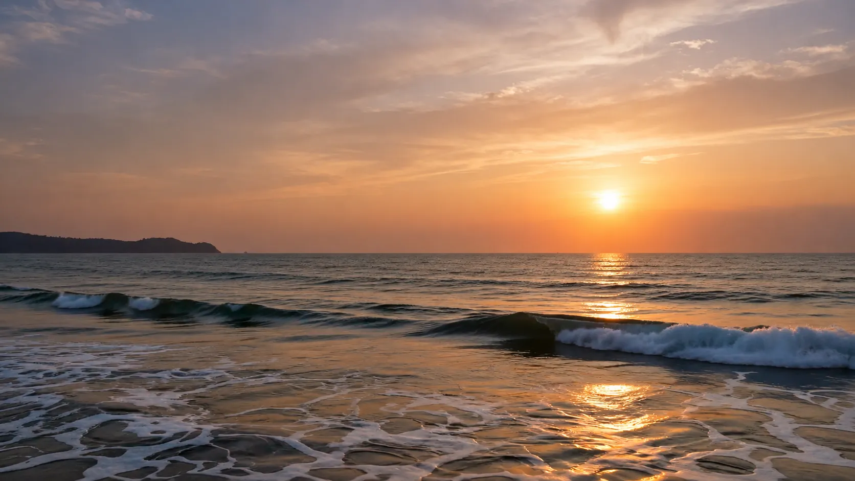 Coucher de soleil, fond hero